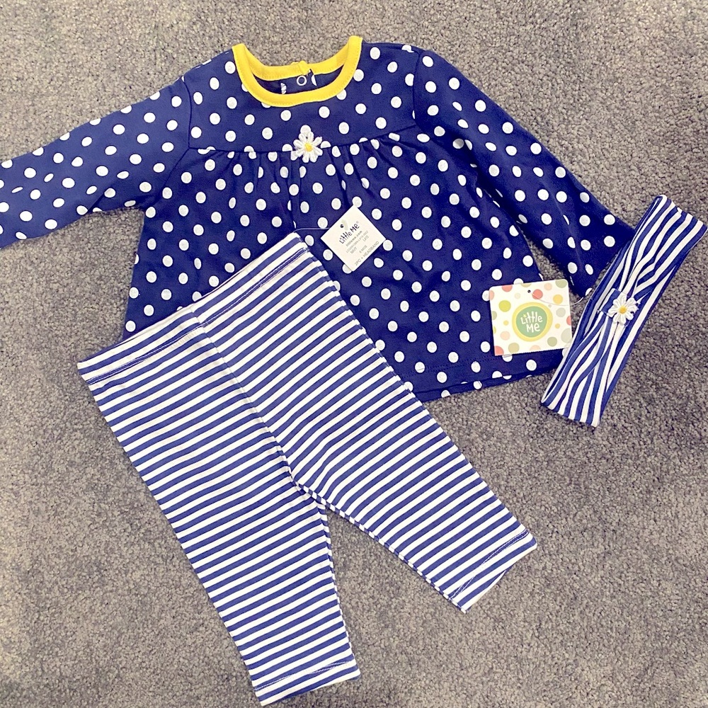 Little Me Daisy Stripe Tunic Set - 6 Months - NWT
